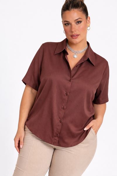 Immagine di CURVY GIRL BROWN BLOUSE